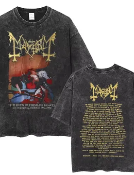 Washed Vintage Mayhem The Dawn of The Black Hearts T-shirt Live in Leipzig T Shirt Men's Women Death Black Metal Rock T-shirts - Aliexpress - FashionsVida