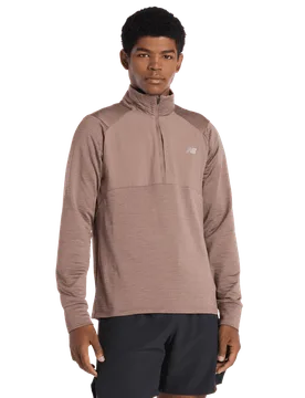 Athletics Heat Grid Half Zip Herren Trainingsoberteile - Grün - Größe M - Poly Jersey Green M - New Balance - FashionsVida