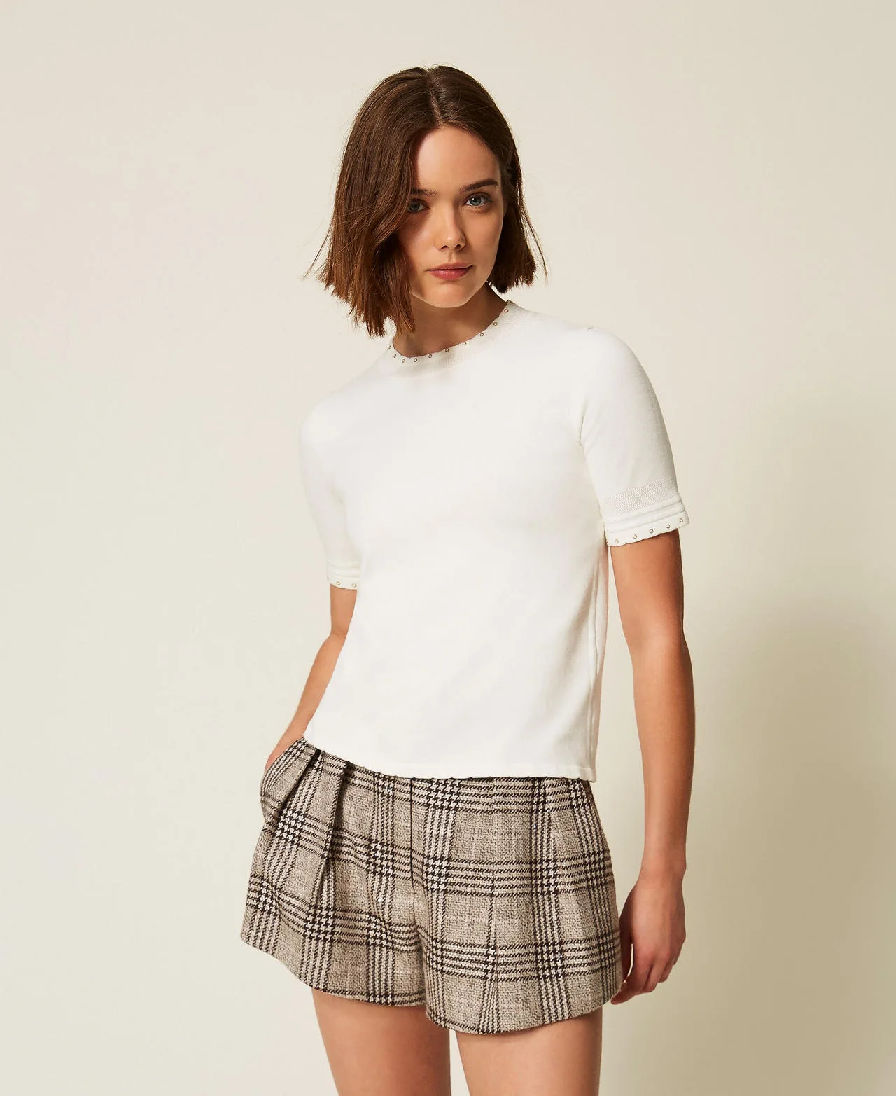 Pull avec festons et cabochons - TWINSET - FashionsVida