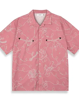 Chemise à Manches Courtes Lone Hand Button Up Brick M ,Femme - Grimey - FashionsVida