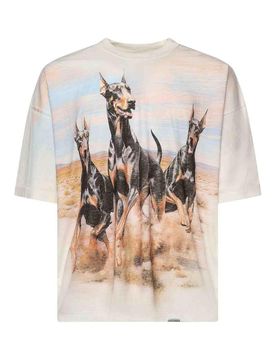 T-shirt con stampa Doberman occidentale