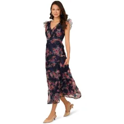 Vestido de tul estampado hasta el tobillo