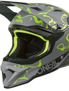 Casco Moto Cross Enduro O'NEAL 1SRS SPLASH Grigio Giallo Flu taglia XL