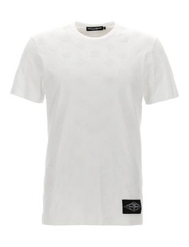 T-shirt con logo floccato