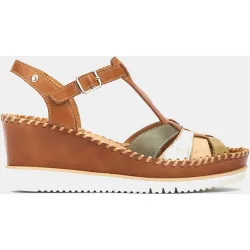 Sandalias de cuña de mujer de piel en color Blanco