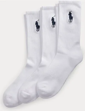 Pack de tres pares de calcetines de hombre de media caña - Polo Ralph Lauren - FashionsVida
