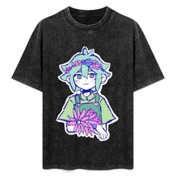 OMORI Basil T-Shirt Retro Style Print Casual Top