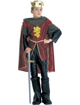 Kreuzritter Kinderkostüm Mittelalter rot-grau-gold - Widmann - FashionsVida