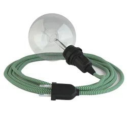 Cables Lampe Suspendue Pour Abat-jour Rz06 Zigzag 3 M Green / Black One Size