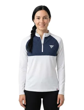 Thermo Zipper Long Sleeve T-shirt White / Marine XL - Tecnifibre - FashionsVida