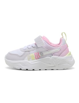 Scarpe bianche lilla rosa con chiusura a strappo e lacci elastici Trinity 2 LT Come On AC+ Inf 27