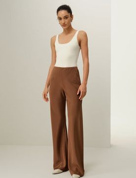 Pantalon Crêpe de Soie Luxe Droit 44