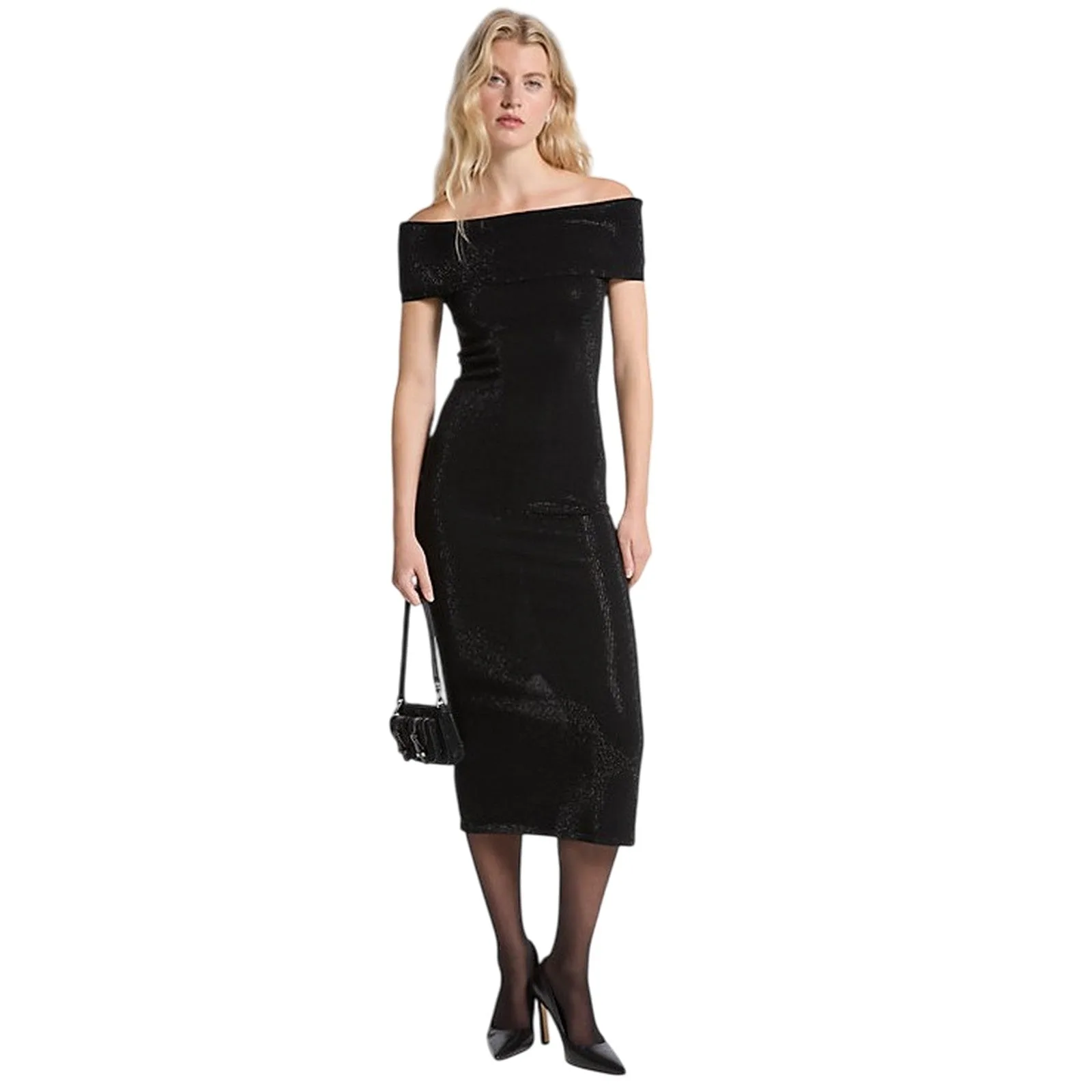 Vestiti casual donna - ht gem fold over midi drs - nero - Michael kors - FashionsVida