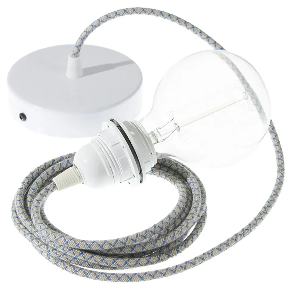 Cables Lampe Suspendue Pendel Pour Abat-jour Rd65 Lozenge 2 M Steward Blue / White One Size - Creative - FashionsVida