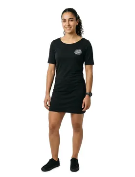 Robe à Manches Courtes Oval Dot Black M