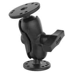 C Size Short Two Round Plate Universal Double Ball Mount Black One Size unisex