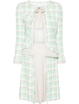 Green Check Tweed Jacket and Skirt Suit - Chanel - FashionsVida