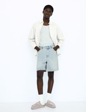 Bermuda En Jean 44 Bleu Lavé