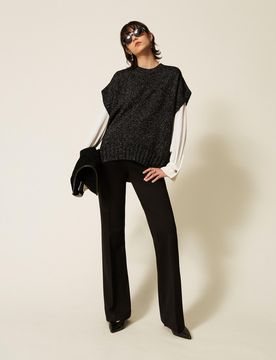Pull en laine et cachemire avec lurex