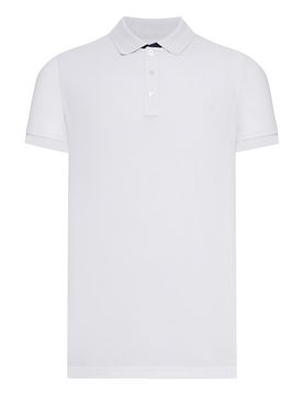 Polo In Piquet Di Cotone Con Logo