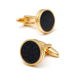 Cufflinks for Men TOMYE XK23014 Luxury Blue Sandstone Round Copper Golden Button Cuff Links Dress Shirt Jewelry