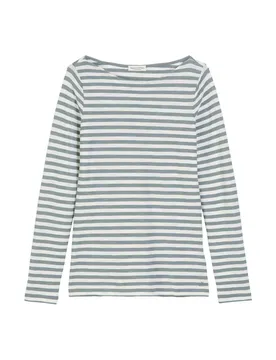 T-SHIRT, ONG SEEVE, BOAT NECK, ST femae