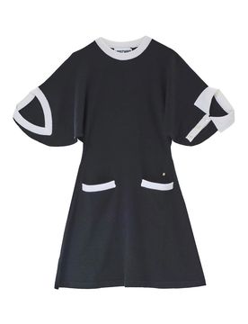 Vestito Lana Tasche Contrasto