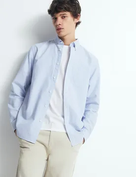 Camisa regular oxford rayas - Sfera - FashionsVida