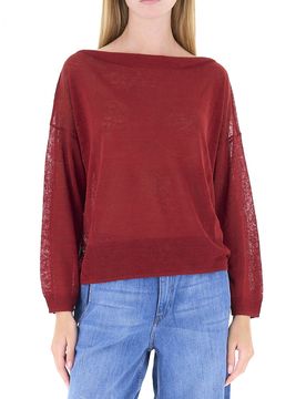 Maglia in lino TERRACOTTA XL