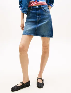GONNA MINI IN DENIM A VITA ALTISSIMA M - TOMMY JEANS - FashionsVida