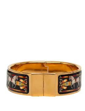 Wide Enamel Equestrian Loquet Bracelet GM - Hermès - FashionsVida