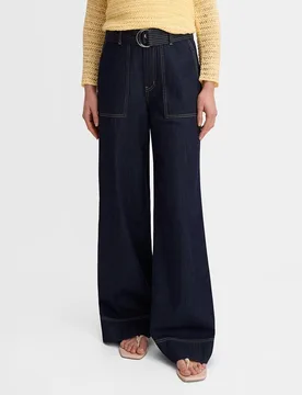 Pantalones vaqueros rectos de mujer denim pespuntes - Simorra - FashionsVida