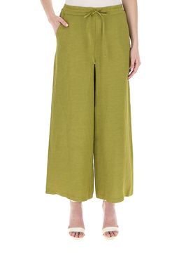 Pantalone a palazzo VERDE OLIVA L