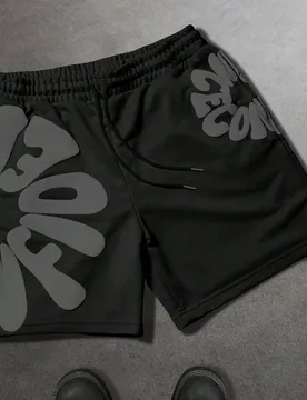 Pantalones cortos casuales de verano para hombres con estampado de letras y cordón en la cintura - Shein - FashionsVida