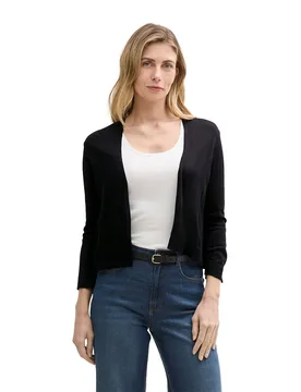 Cardigan Knit Open Deep Black 2XL - Tom tailor - FashionsVida