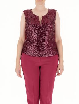 Top con paillettes ROSSO 54