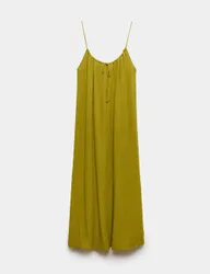Strappy Tie Back Maxi Beach Dress Moss Green female
