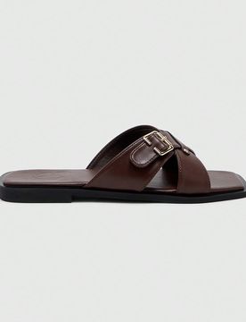 Sandalias planas de mujer para primavera y verano, con punta cuadrada, diseño cruzado, suela gruesa antideslizante, de punta abierta, casuales y vers