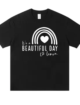 Teacher Shirt A Beautiful Day To Learn Shirts Teacher Shirt Gifts Teacher Life Tee Back To School Top M - Aliexpress - FashionsVida