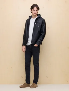 Cazadora polipiel acolchada de hombre - Easy Wear - FashionsVida