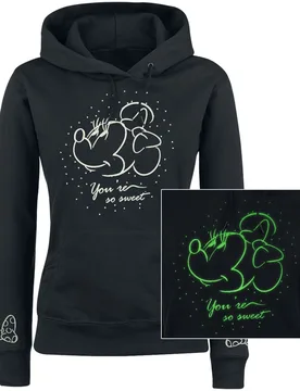 Disney Kapuzenpullover - So Sweet - S bis XXL - für Damen - Größe M - schwarz - EMP exklusives Merchandise! - Frauen - female - Micky Maus - FashionsVida