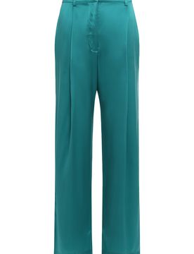 Emerson High-Rise Pleated Silk Pants