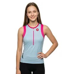 Maglia Da Triathlon Senza Maniche Free Black / Pale Blue