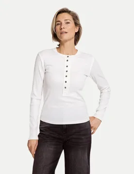 Zhrill Henley-Shirt ZHNAMI Weiß XS - Zhrill - FashionsVida