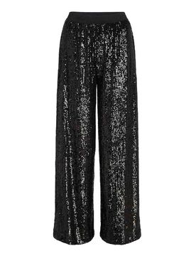 Pantaloni in jersey con paillettes fluide
