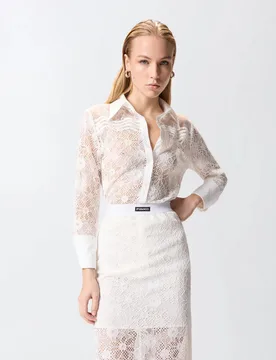 COLINE CAMICIA PIZZO REBRODE SS26 - PINKO - FashionsVida