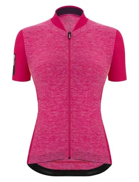 Maglia A Maniche Corte Colore Puro Pink - Santini - FashionsVida