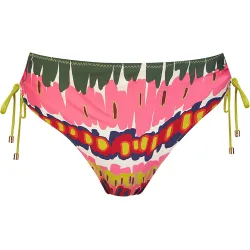Braga de bikini de altura media con lazos ajustables a los lados y estampado abstracto