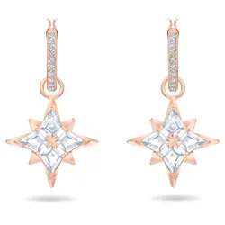 Orecchini pendenti Symbolica, Stella, Bianchi, Finitura oro rosa 18K OS