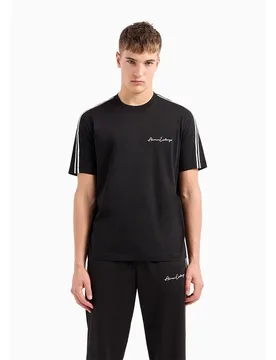 Exchange Maglietta A Maniche Corte Con Collo A V 8nztsg_zj9az Black M - Armani - FashionsVida